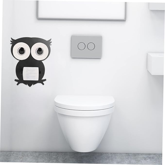 1pc Owl Shaped Wall-Mounted Paper Towel Rack for Kitchen and Bathroom Tissue Holder Elegant Space-Saving Storage Stand Decorative Owl Design