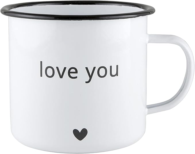 Santa Barbara Design Studio Wedding Enamelware Coffee Mugs, Set of 2, Love You More