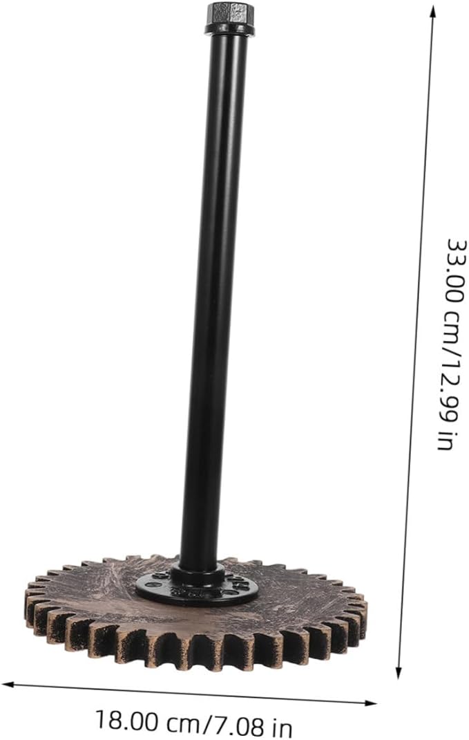 Metal Paper Towel Holder Stand Vintage Industrial Style Iron Dispenser for Paper Towel and Wrap Easy to Install Kitchen Organizer for Use