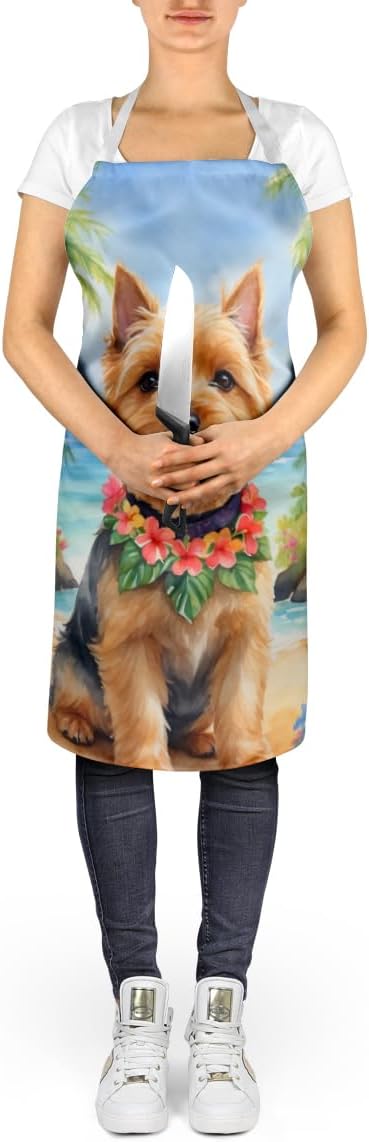 Caroline's Treasures Norwich Terrier Luau Apron Cooking Kitchen Server Baking Crafts Gardening for Adult Women Men, Unisex, Large, Multicolor