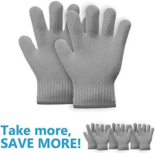 1 Pair Grey Heat Resistant Gloves Oven Gloves Heat Resistant with Fingers Mitts Kitchen Pot Holders Cotton Kitchen Holders Double Oven Mitts Set with Fingers
