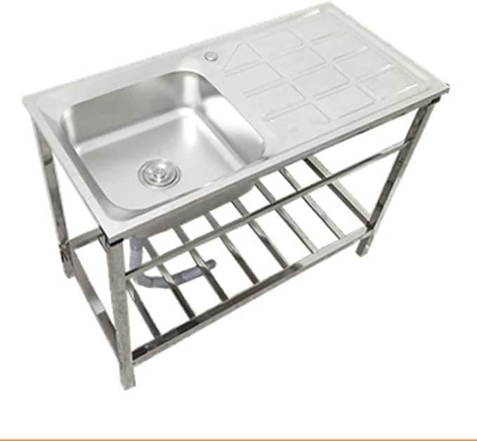 Sink Stainless Steel Kitchen Sink, for Washing Hands, Commercial Restaurant Utility Fish Cleaning Table, for Restaurant, Bar, Laundry, Garage, Backyard,Without Faucet-75 * 40 * 75cm
