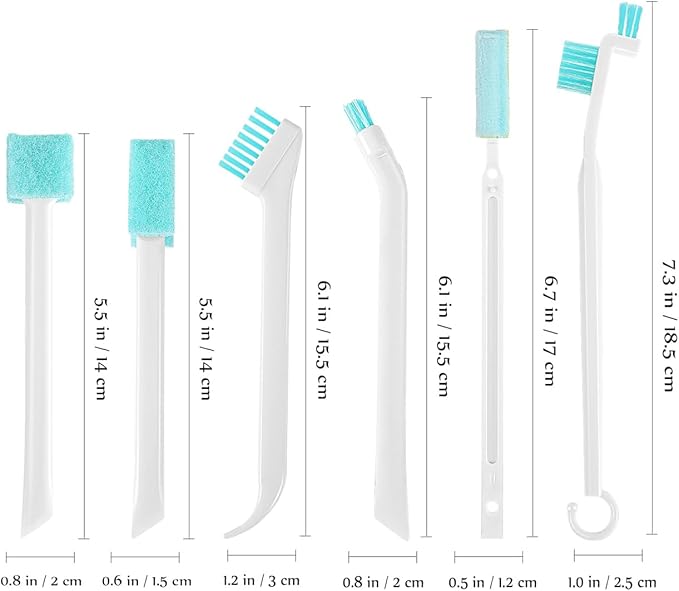 ULTECHNOVO Crevice Cleaning Brush Set 16 Pieces Detail Cleaning Tools with Long Handles for Kitchen Grooves Car Vents Window Tracks and Small Spaces
