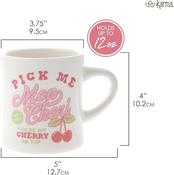 Karma 12 oz New Bone China Coffee Cup - Dishwasher Mirowave Safe - Cute Retro Design Giftable Mug for Women and Men, Tiger