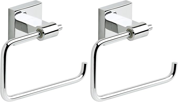 Franklin Brass Maxted (2-Pack) Toilet Paper Holder Chrome Tissue Roll Holder for Bathroom Organization and Storage Euro/Single Post/Hook Toilet Tissue Holder Wall Bathroom Accessories MAX50-PC