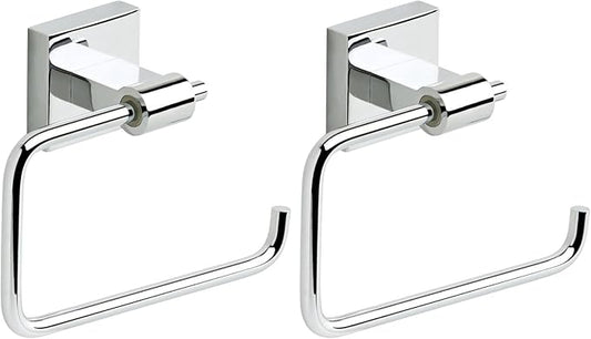 Franklin Brass Maxted (2-Pack) Toilet Paper Holder Chrome Tissue Roll Holder for Bathroom Organization and Storage Euro/Single Post/Hook Toilet Tissue Holder Wall Bathroom Accessories MAX50-PC