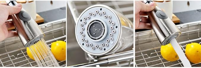Cabilock Kitchen Pull Out Faucet Sprayer Nozzle with 2 Spray Settings Brushed Texture Water Saving Sink Spray Head Easy Install Replacement for Bathroom Basin 3.83 X 2.04 X 2.04 Inch