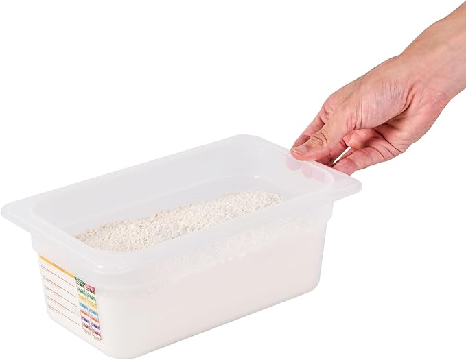 Restaurantware Food Storage Container 10 Pack of 10.3 x 6.2 x 3.9 Inches Plastic Stackable Storage Box White Reusable Label Container Dishwasher Safe For Restaurants And Kitchens