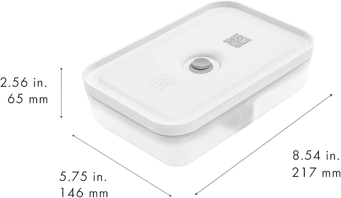 ZWILLING Fresh & Save Plastic Flat Lunch Box, Airtight Container, Meal Prep, BPA-Free, Grey, Semitransparent - Large