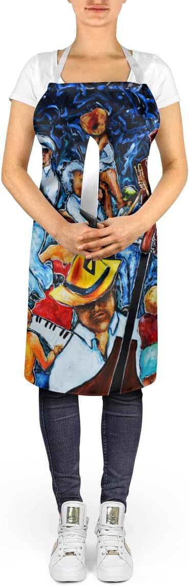 Caroline's Treasures Kinda Jazzy Apron Cooking Kitchen Server Baking Crafts Gardening for Adult Women Men, Unisex, Large, Multicolor