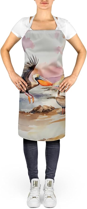 Caroline's Treasures Pelican Apron Cooking Kitchen Server Baking Crafts Gardening for Adult Women Men, Unisex, Large, Multicolor