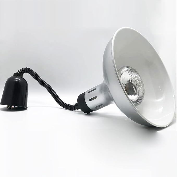 KOUDA Commercial Food Warmer Lights Telescopic Heating Lamps for Buffet Kitchen Restaurant (Dia.29cm,Adjustable Height.60-150cm) (Silver)