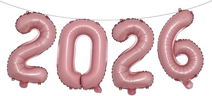 16 Inch 2026 Balloons Number 2026 Foil Balloons for New Years Eve Party Supplies Anniversary Party Graduation Decorations Home Office Decoration (2026 Pink)