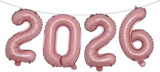 16 Inch 2026 Balloons Number 2026 Foil Balloons for New Years Eve Party Supplies Anniversary Party Graduation Decorations Home Office Decoration (2026 Pink)