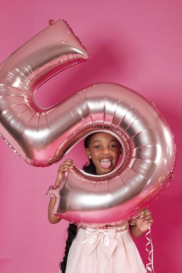 40 Inch Number 7 Balloon, 6 7 Birthday Decorations, Rose Gold Seven Birthday Decor, 7 17 27 70 Year Old Balloon Number for Engagement, Wedding, Graduations