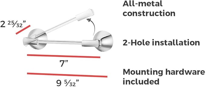Pfister Willa Toilet Paper Holder, Bathroom Tissue Roll Holder, Wall-Mounted, Screw-In, Polished Chrome Finish, BPHWLL0C