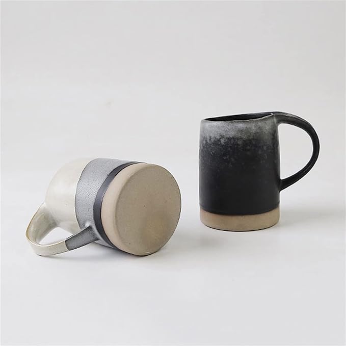 Latte Mug 400ML Large Capacity Vintage Rough Pottery Coffee Cup Household Couple Water Cup Simple Ceramic Mug for Any Kitchen (Color : 1) (Brass)