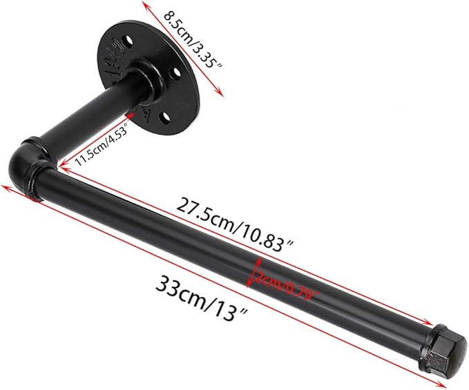 Sumnacon Industrial Iron Pipe Paper Towel Holder - Wall Mounted Vintage Style Roll Tissue Holder, Rustic Towel Racks with Hardware for Bathroom, Kitchen, Electroplated Finish