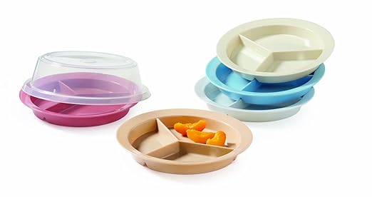 G.E.T. P-1530-W, Supermel Collection, White 9" 3-Compartment Melamine Plates (Pack of 12)