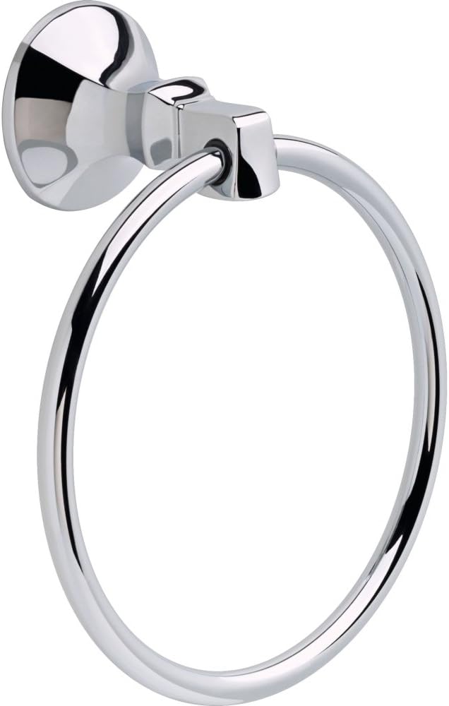 Delta Ashlyn (1-Pack) Hand Towel Holder Polished Chrome Towel Racks for Bathroom Wall Round Towel Ring Holder for Bath Towel Hanger for Kitchen, Bathroom Accessories 76446
