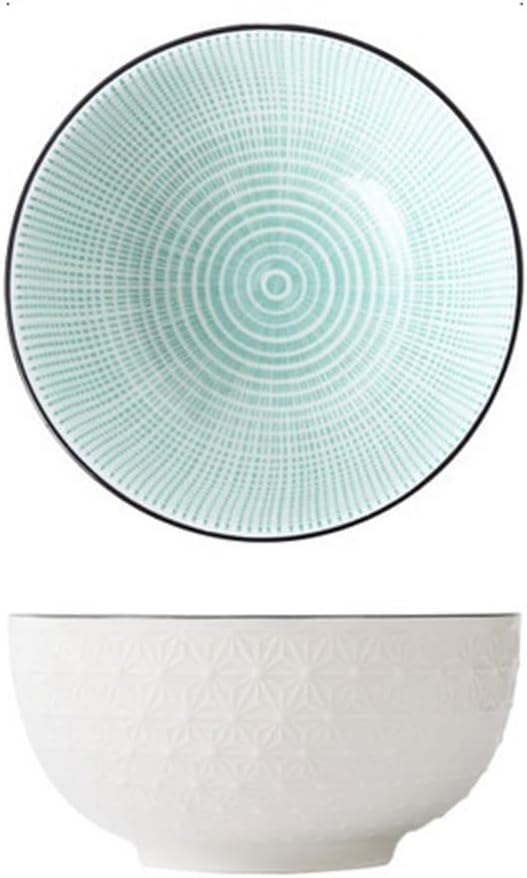 Bowls for Kitchen Household Rice Bowl Ceramic Tableware Minimalist Style Underglaze Relief Kitchenware Porridge Bowl Small (Color : K) (P)