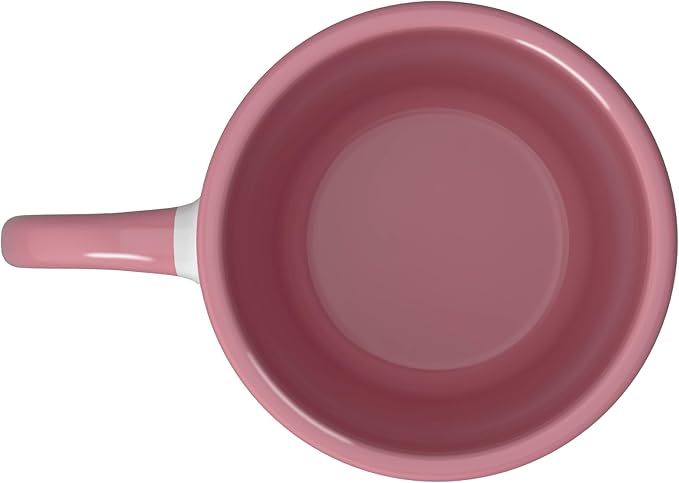 UFO Flying Saucer Invasion 1950s Sience Fiction Abduction Ceramic Mug, Pink/White