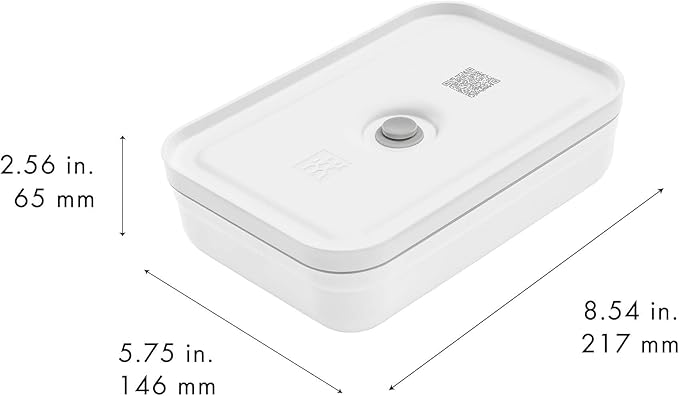 ZWILLING Fresh & Save Plastic Flat Lunch Box, Airtight Food Container, Meal Prep Container, BPA-Free, Grey - Large