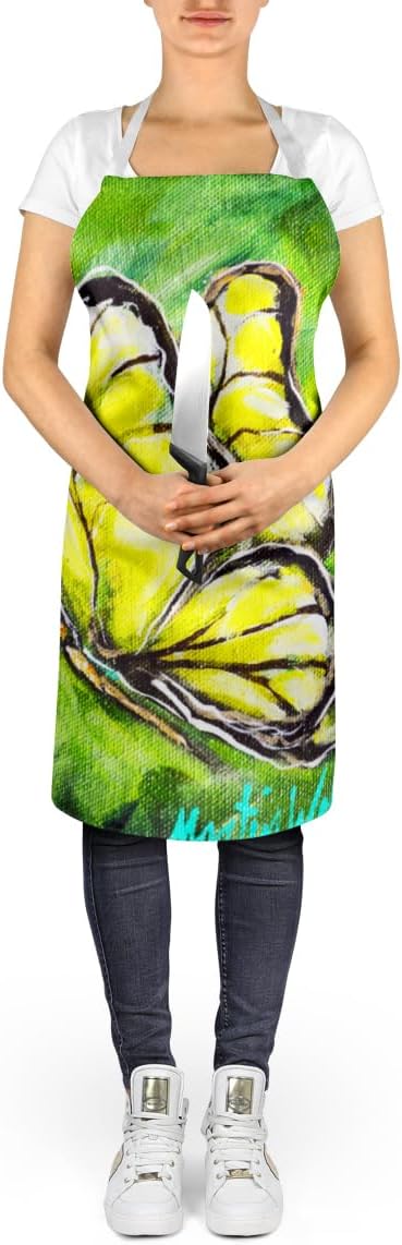 Caroline's Treasures Glover Fly Sage Butterfly Apron Cooking Kitchen Server Baking Crafts Gardening for Adult Women Men, Unisex, Large, Multicolor