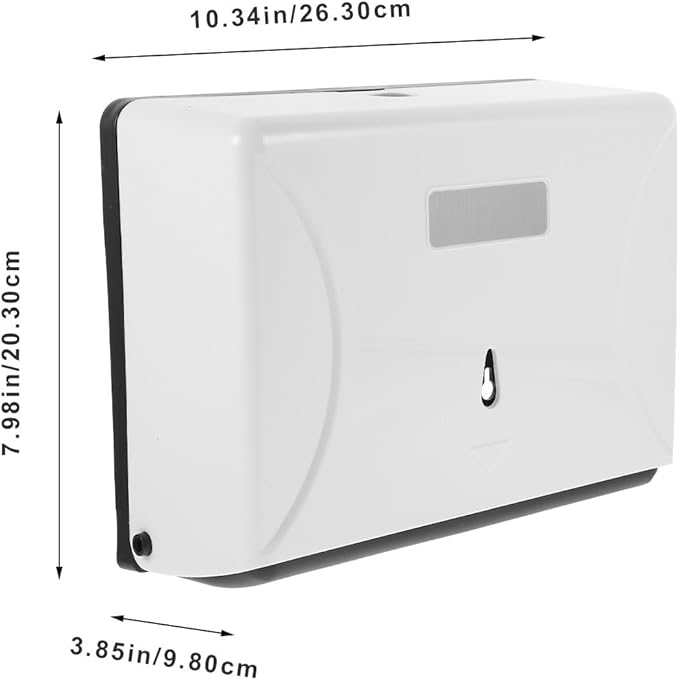 Tofficu Punch-Free Wall-Mounted Paper Towel Dispenser with Adhesive, Bathroom Tissue Holder for Kitchen Office Home, White Multifunctional Touchless Tissue Box for Commercial and Household