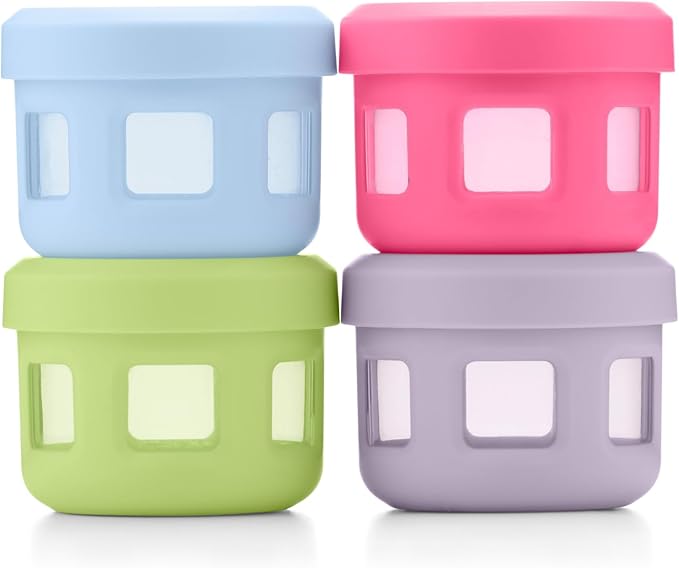 Ello Reusable Condiment Containers with Screw-on Leak Proof Lid | Perfect for Salad Dressing Sauce Dips Lunchbox Picnic Travel Bento Box | BPA-Free | Dishwasher Safe
