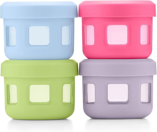 Ello Reusable Condiment Containers with Screw-on Leak Proof Lid | Perfect for Salad Dressing Sauce Dips Lunchbox Picnic Travel Bento Box | BPA-Free | Dishwasher Safe