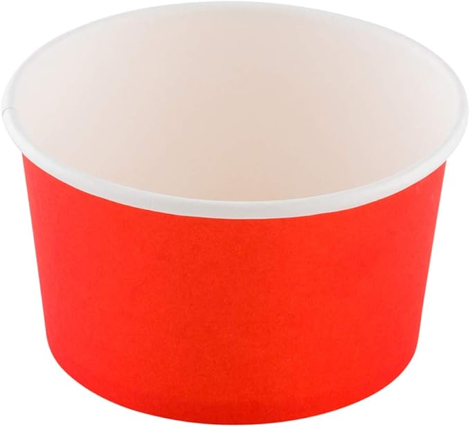 Coppetta 12-Ounce Dessert Cups, 200 Disposable Ice Cream Cups - Lids Sold Separately, Sturdy, Red Paper Frozen Yogurt Bowls, For Hot And Cold Foods, Perfect For Gelato Or Mousse - Restaurantware
