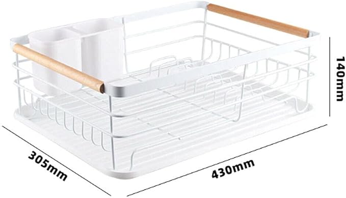 Kitchen Dish Drainer Cutlery Holder Plates Bowls Utensils Rack Drip Tray Sink
