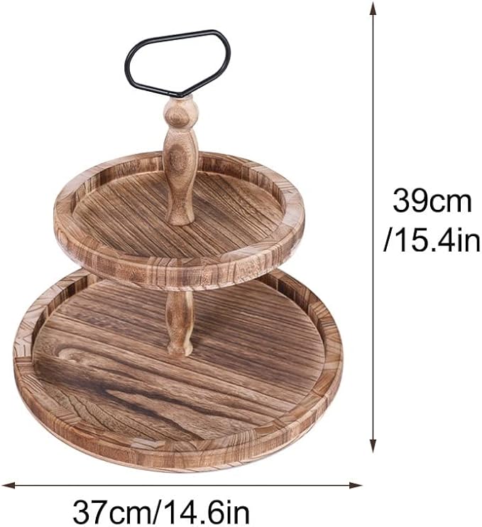 Countertop Fruit and Vegetable Basket Bowl Party Dining Room Table Tea Home Multifunction Decorative Organizer Breakfast for Kitchen Countertop Two Tier Tray Table Centerpieces (Color : 1) (1)