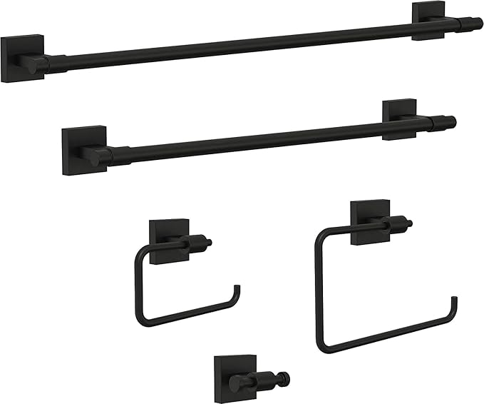 Franklin Brass MAX35-FB Maxted Wall Mounted Multi-Purpose Hook in Matte Black, 1 Count (Pack of 2)