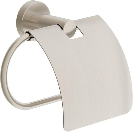 Symmons 353TPC-STN Dia Wall-Mounted Toilet Paper Holder with Cover in Satin Nickel
