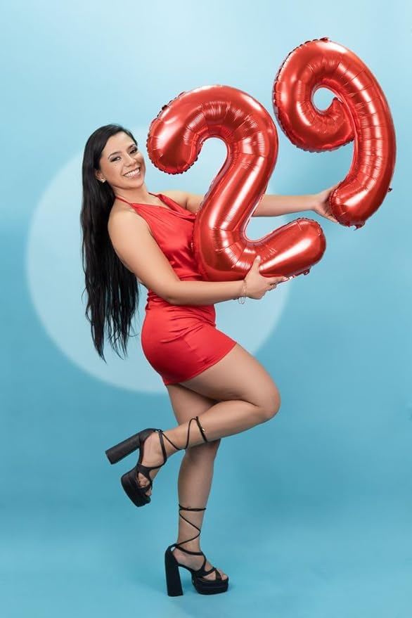 Numbers Balloon 40Inch, Red Number 19 Balloons Birthday Decoration for Men & Women, Foil Red Party Decorations for Birthday Wedding Engagement Memroial Day's
