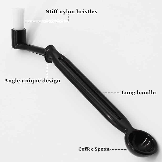 Coffee Machine Cleaning Brush, Nylon Espresso Machine Brush Coffee Cleaning Tool Set with Spoon for Espresso Machine Group Head, Pack of 3