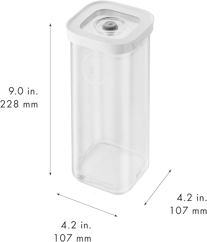 ZWILLING Fresh & Save Cube Boxes, Plastic, Airtight Dry Food Storage Container, Small Tall Cube, 3S Container, 1.4-qt