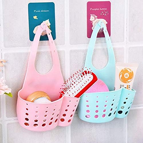 1Pcs Kitchen Organizer Adjustable Snap Sink Soap Sponge Holder Kitchen Hanging Drain Basket Kitchen Gadgets (Color : B) (C)