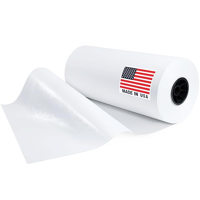 18" x 13200" (1100') Made in USA White Freezer Paper Roll – Moisture-Resistant Wrap, Prevents Freezer Burn, Keeps Meat Fresh for up to 1 year – Plastic Coated Paper for Meat, Fish, and Poultry