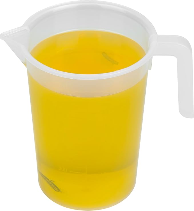 Restaurantware Measuring Cup, 1 Quart Pack of 1 Conical Spout Liquid Scaling Vessel Embossed Ml and Oz Graduations, Clear Plastic Measuring Cup with Handle, For Cooking Baking For Oil Flour
