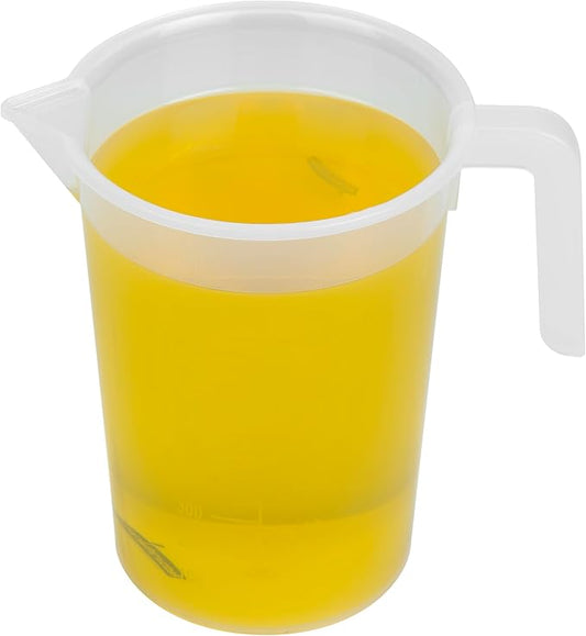 Restaurantware Measuring Cup, 1 Quart Pack of 1 Conical Spout Liquid Scaling Vessel Embossed Ml and Oz Graduations, Clear Plastic Measuring Cup with Handle, For Cooking Baking For Oil Flour