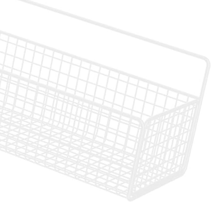 Hanging Kitchen Baskets, Metal Wire Storage Bin Rack Adhesive Wire Wall Storage Basket, No Drilling Hanging Fruit Baskets, Bathroom Shower Spice Shelf for Kitchen Bathroom(White)