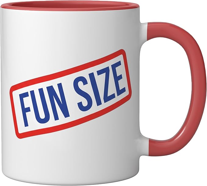 Fun Size Bold Retro Label Funny Candy Snack Humor Ceramic Mug, Red/White