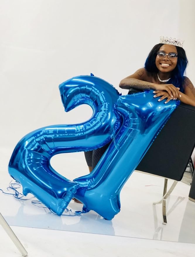 40 Number Balloons, 40 Inch Dark Blue 40th Birthday Decoration for Women & Men, Large Foil Party Decorations for Engagement Celebration Memorial Day's Supplies