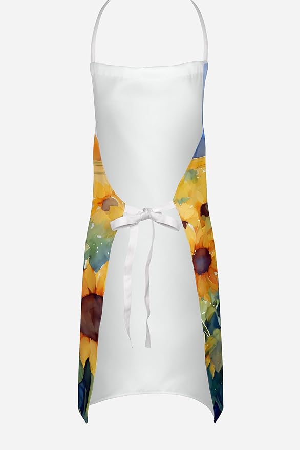 Caroline's Treasures Sunflowers in Watercolor Apron Cooking Kitchen Server Baking Crafts Gardening for Adult Women Men, Unisex, Large, Multicolor