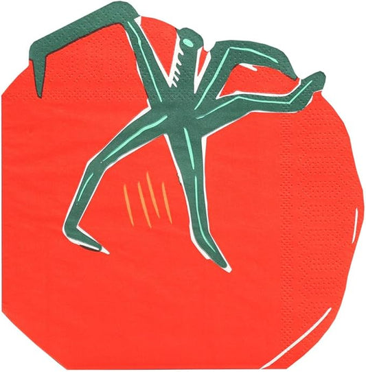 Talking Tables 20 x Tomato Shaped Napkins Disposable Paper Serviettes for Picnics & Al Fresco Summer Dining Eco-Friendly & Recyclable for BBQs Picnics Parties, Sustainable, Plastic-Free 3ply 33cm