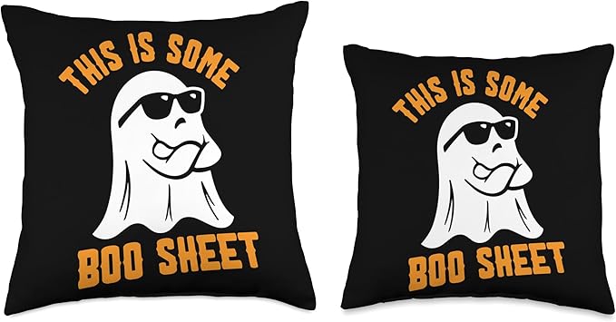 Peace Love This Is Some Boo Sheet This Is Some Boo Sheet Funny Halloween Cool Ghost Throw Pillow, 16x16, Multicolor