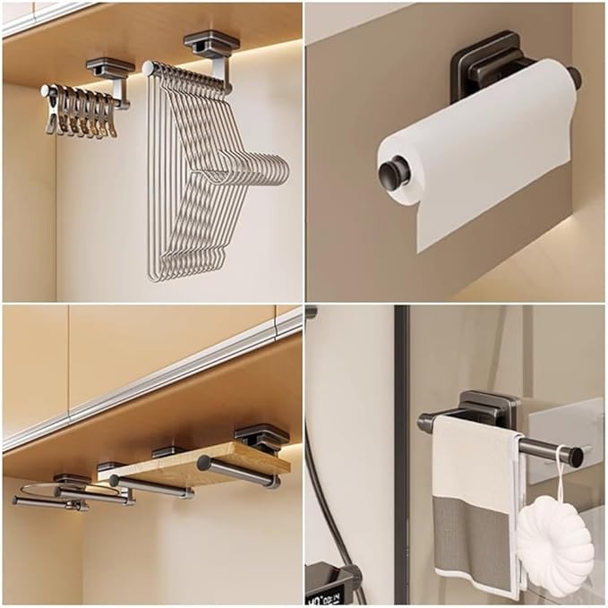 Strong Suction Cup Paper Towel Holder for Kitchen, Bathroom, or RV Wall Mount, Space Saving Tissue Roll Dispenser for Various Surfaces (1 Pc)